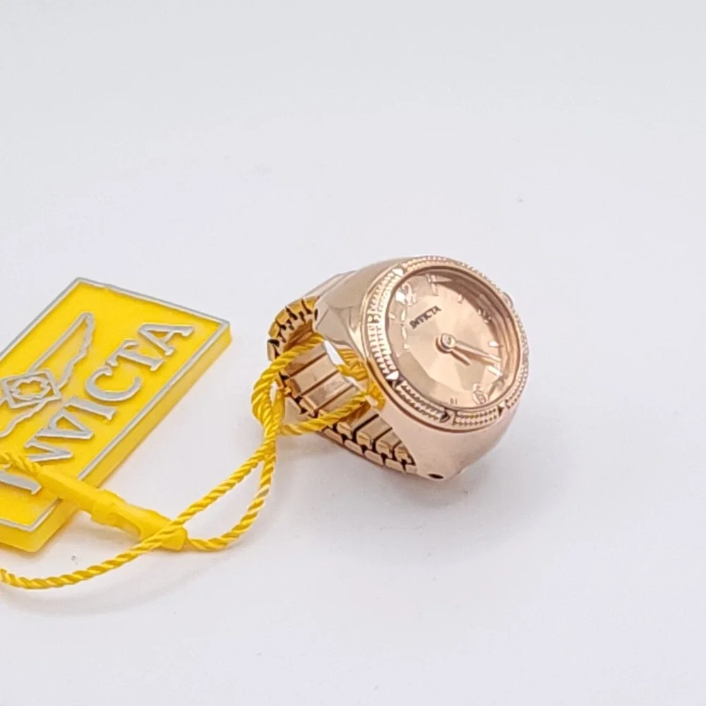 Invicta Mini Angel Musearc Rose Gold Ring Watch 50642